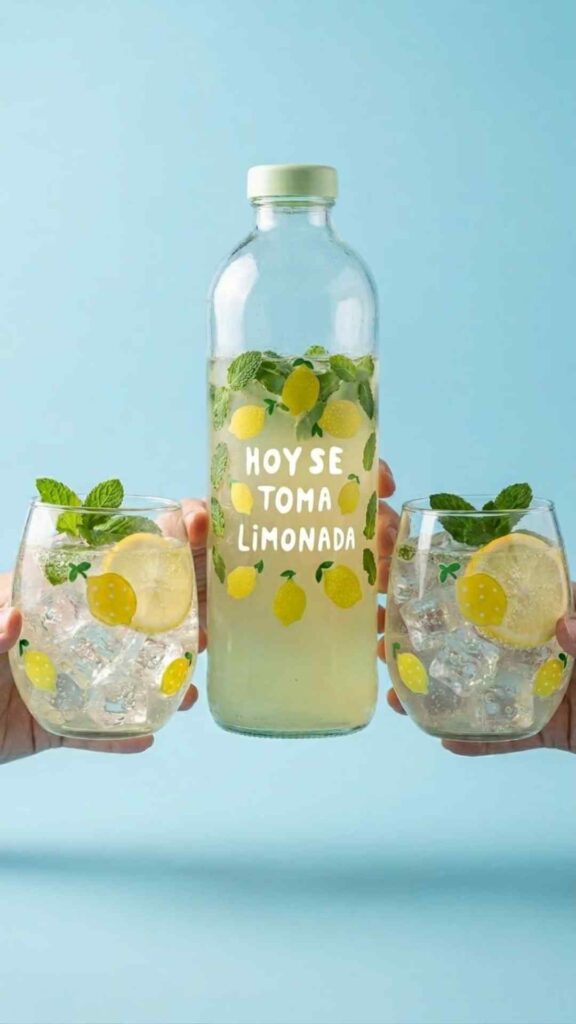 Botella con 2 vasos - Limonada